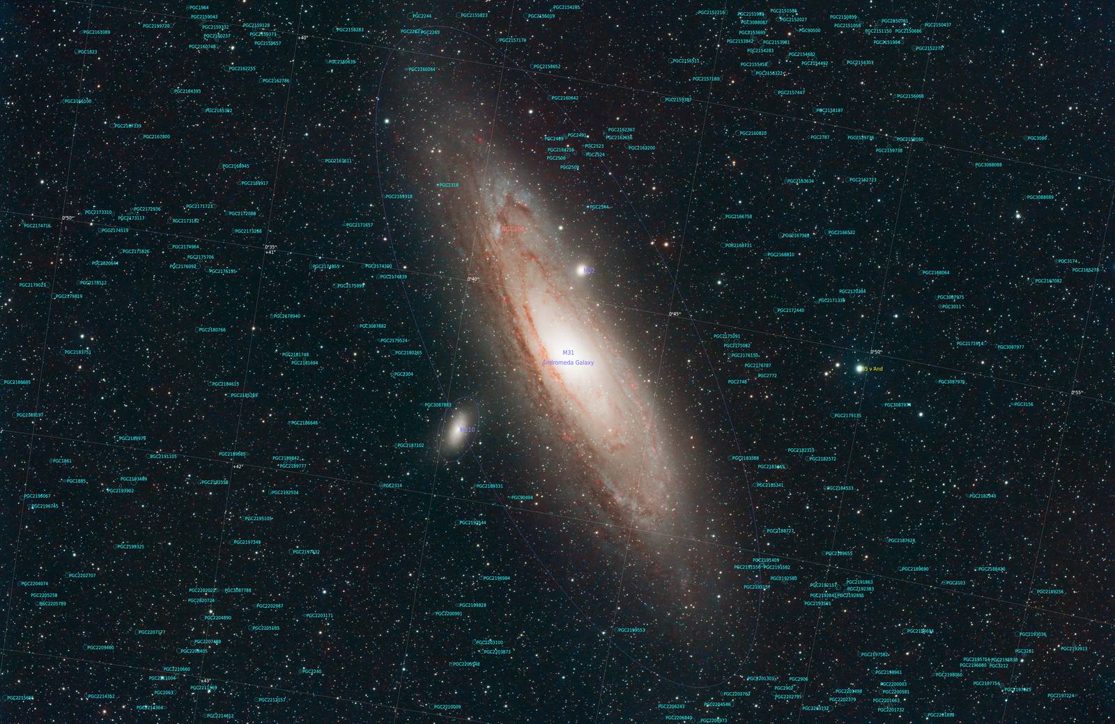 Annotated image for Andromeda Galaxy
