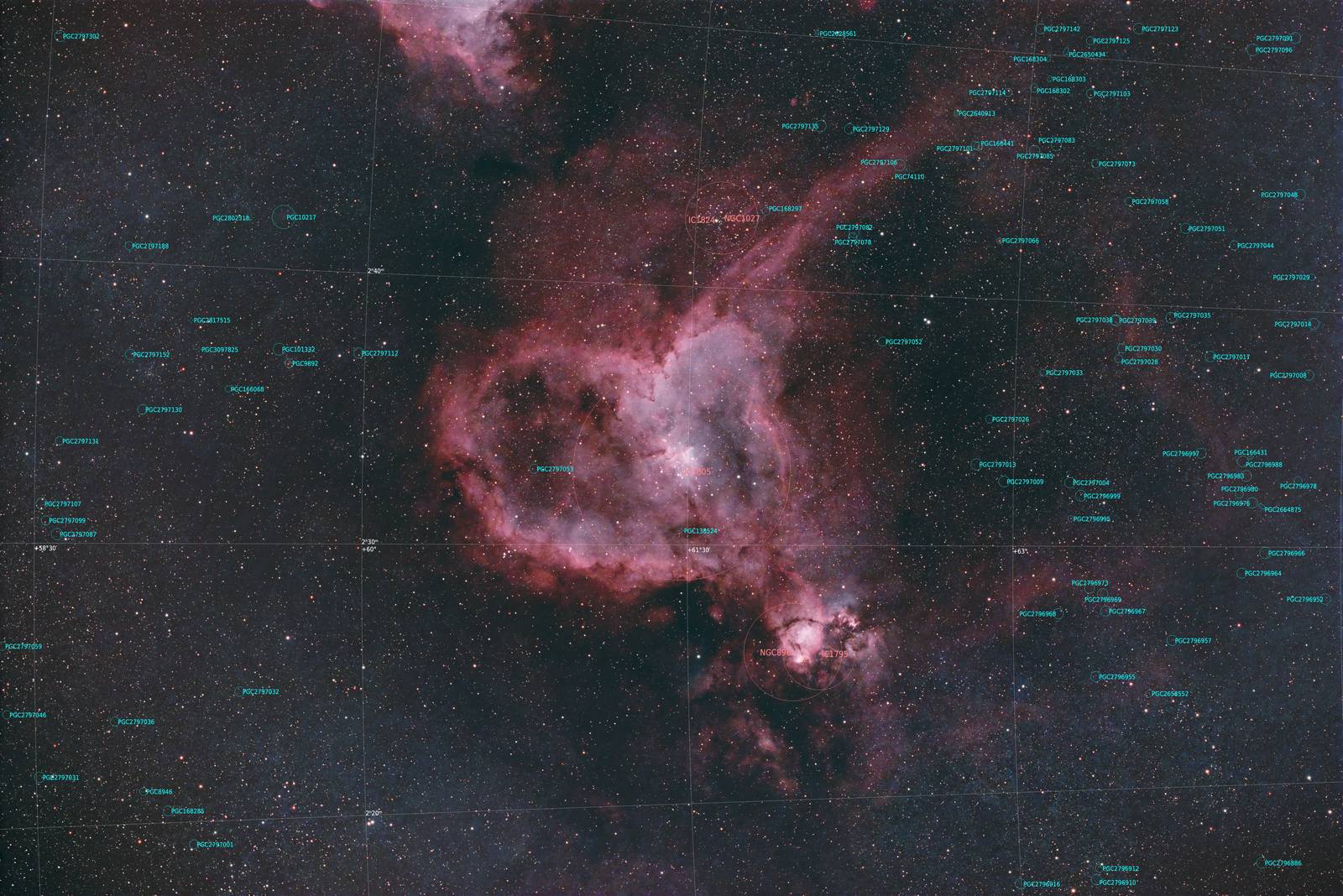 Annotated image for Heart Nebula